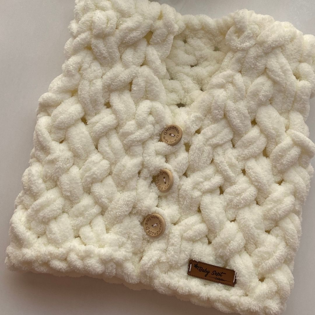 Puffy % 100 Pamuk Yelek - Patik - Bere Takımı Krem