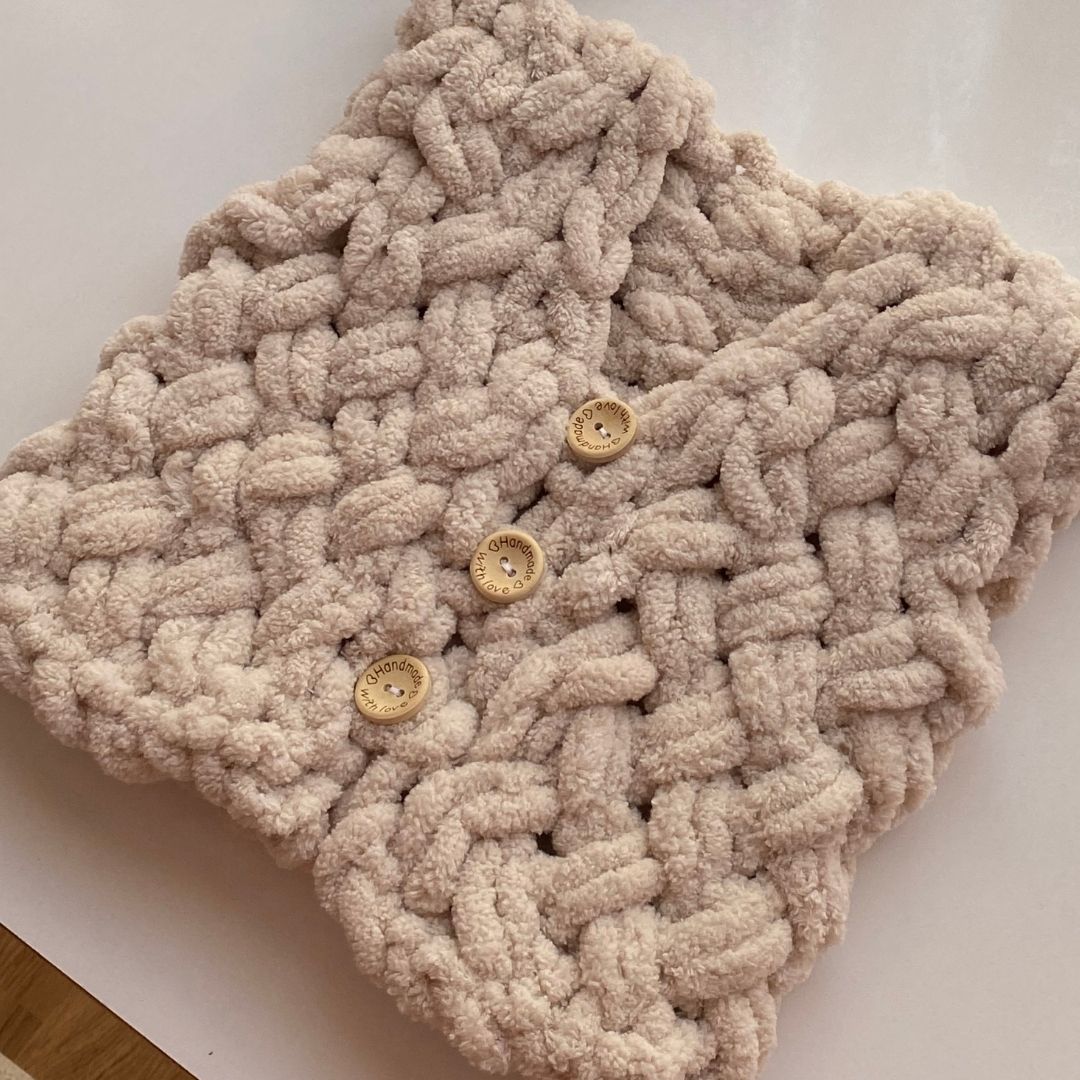 Puffy % 100 Pamuk Yelek - Patik - Bere Takımı Fil Dişi