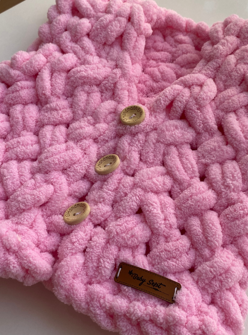 Puffy % 100 Pamuk Yelek - Patik - Bere Takımı Pembe