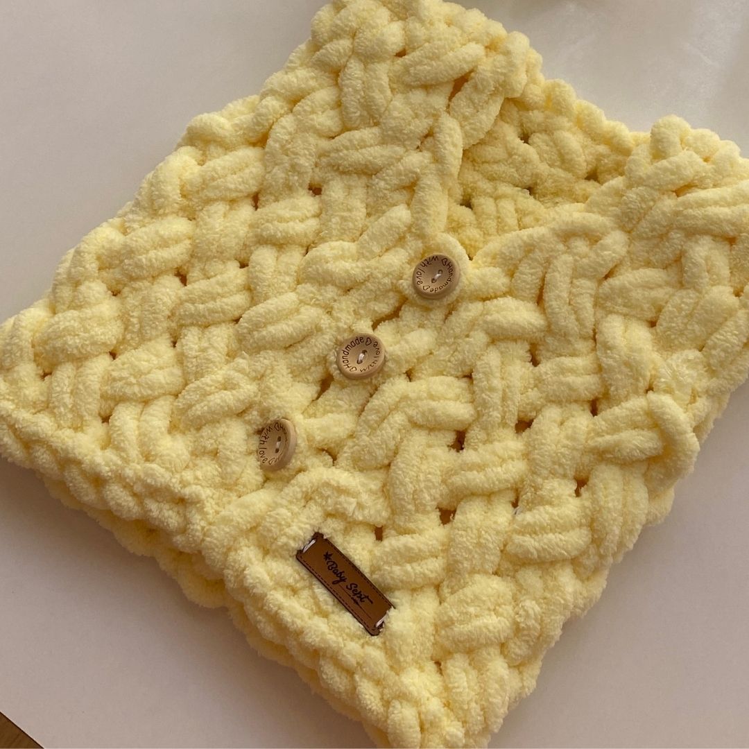 Puffy % 100 Pamuk Yelek - Patik - Bere Takımı Sarı